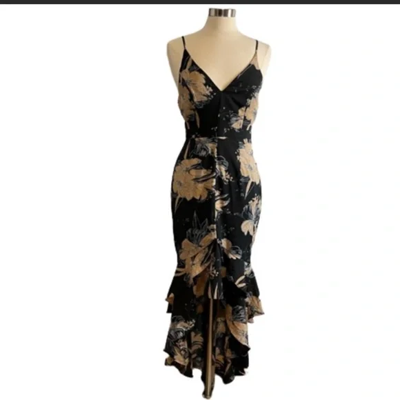 Lulu’s High Low Black Floral Dress Sold Out - Picture 3 of 6